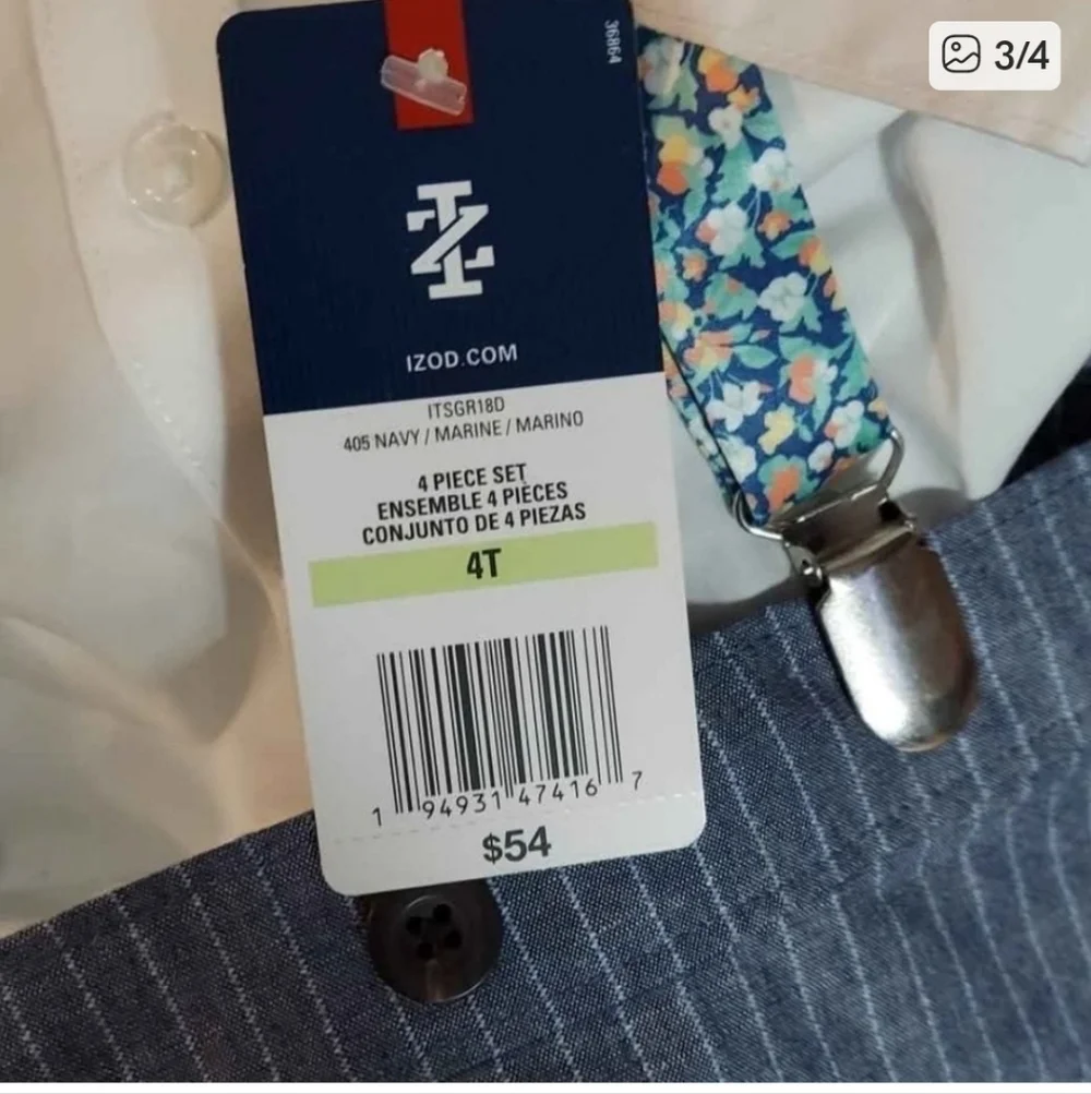 Izod Kids Blue and White Suspenders Set